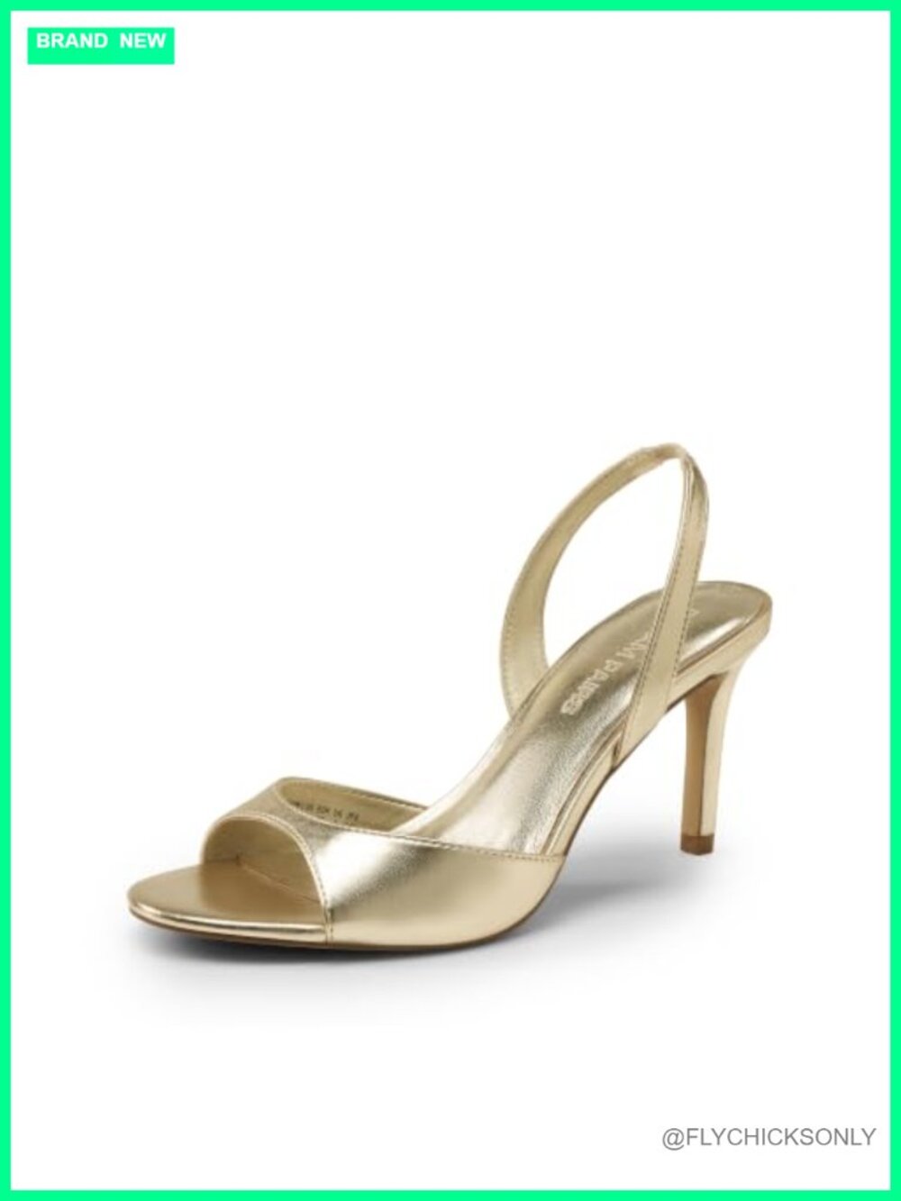 Slingback Kitten Heel Sandals Round Toe Faux Leather 3.15 Inch Heel